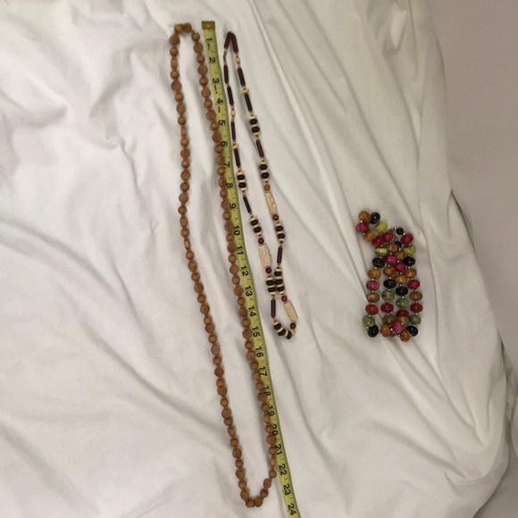 Bohemian Style Lot of 3 Necklaces Wood & Beads - Picture 8 of 9